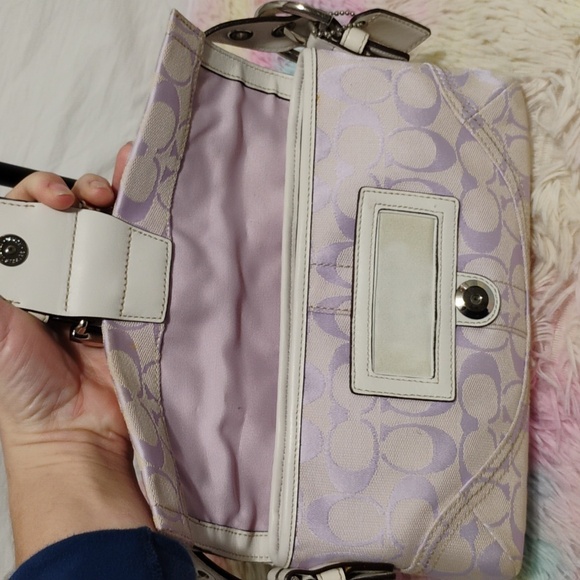 RARE! Auth Coach Lavender Soho Signature Braided Flap Small Bag - Picture 11 of 15